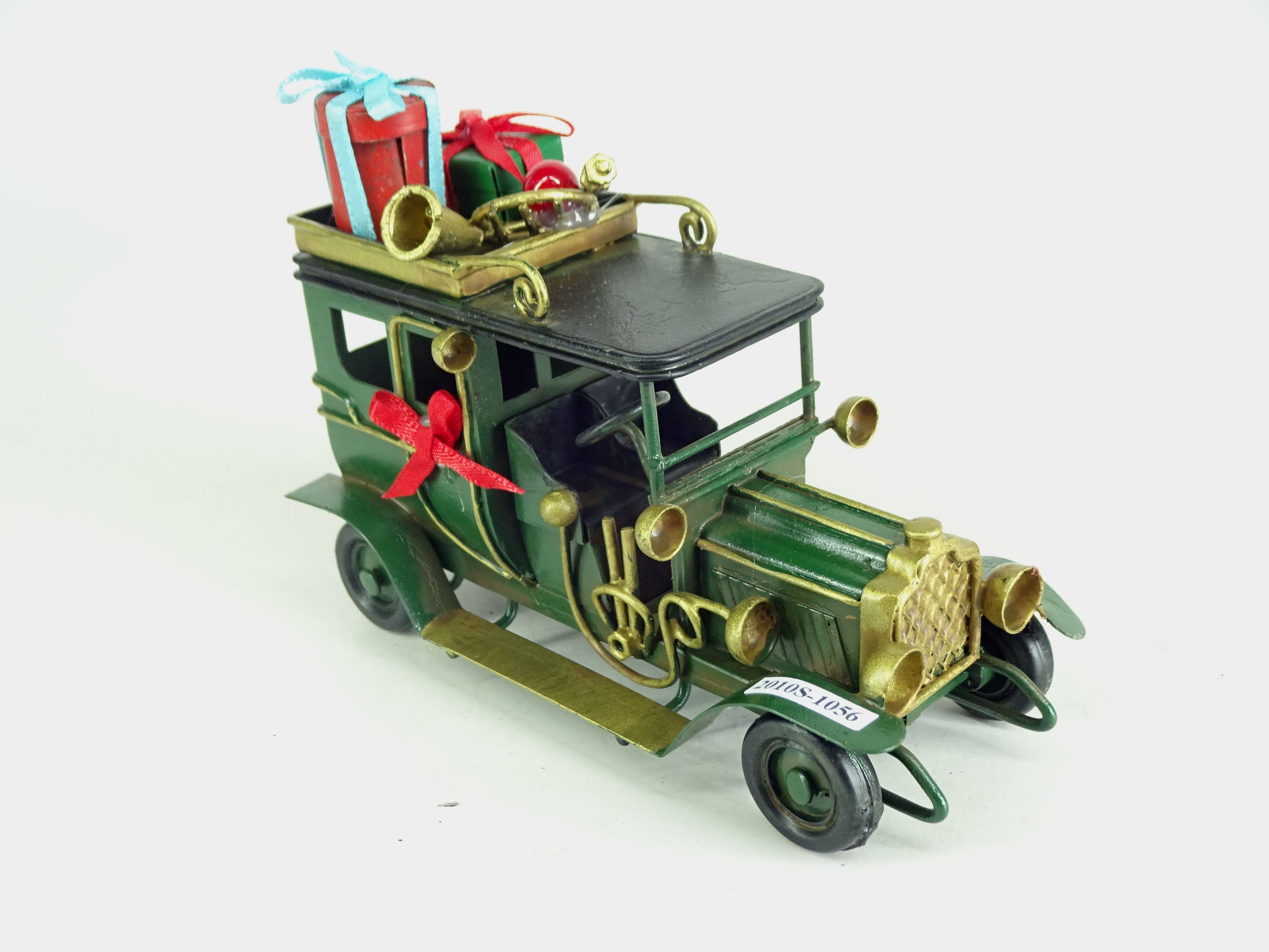 Vintage Metal Classic Car Christmas Decoration Red & Green